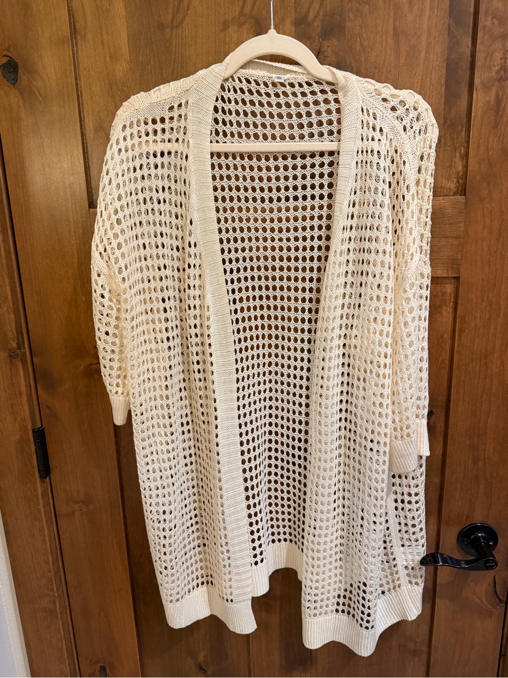 Open Knit Cream Women's Sweater Cardigan